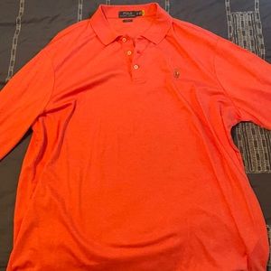 Salmon pink polo shirt. Only worn when tried on